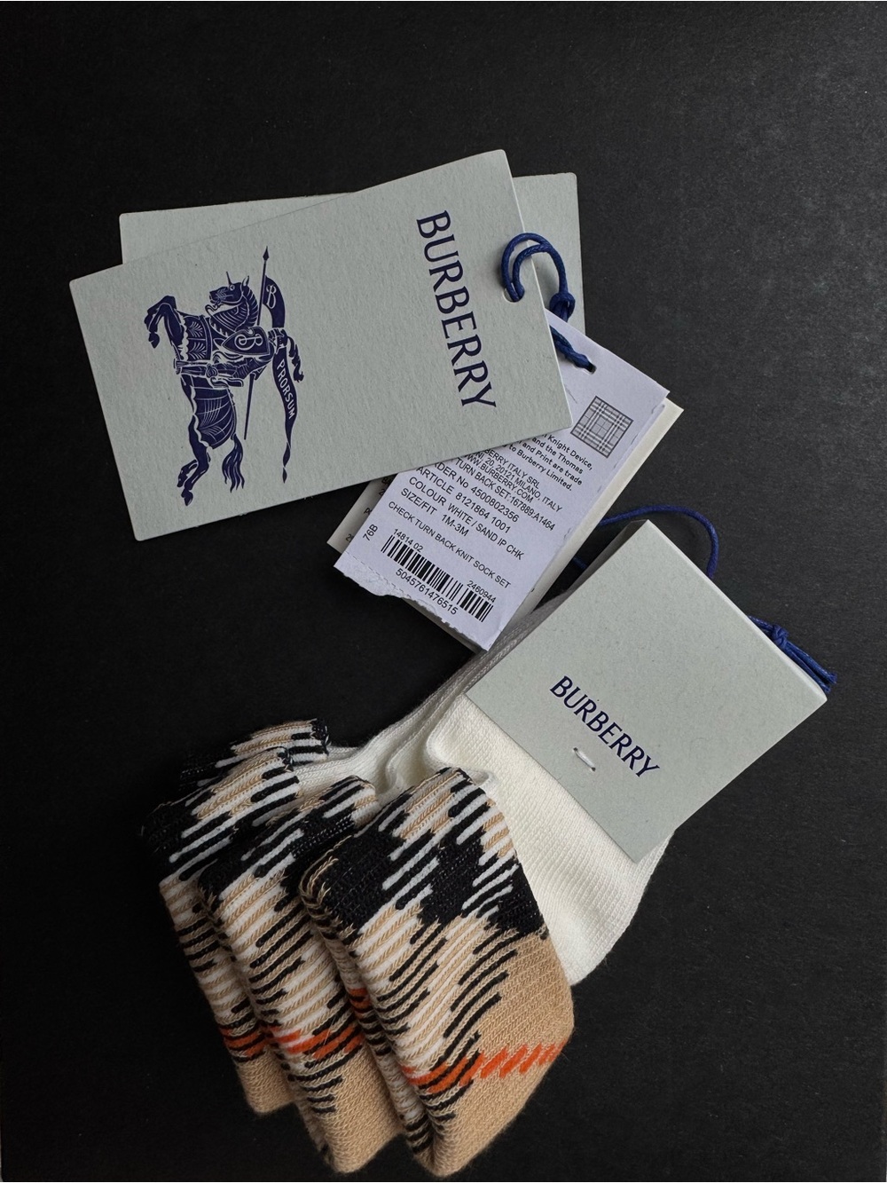 Burberry - Baby's Newborn 2-Pack Check Socks - Picture 3 of 4